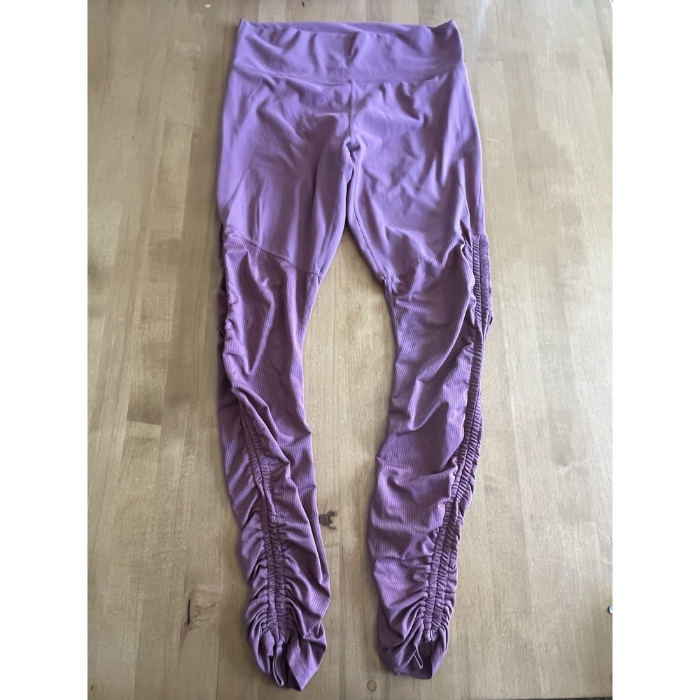 Fabletics Women's Leggings Mauve Purple Colored‎ Sz Large High Waisted Rouched
